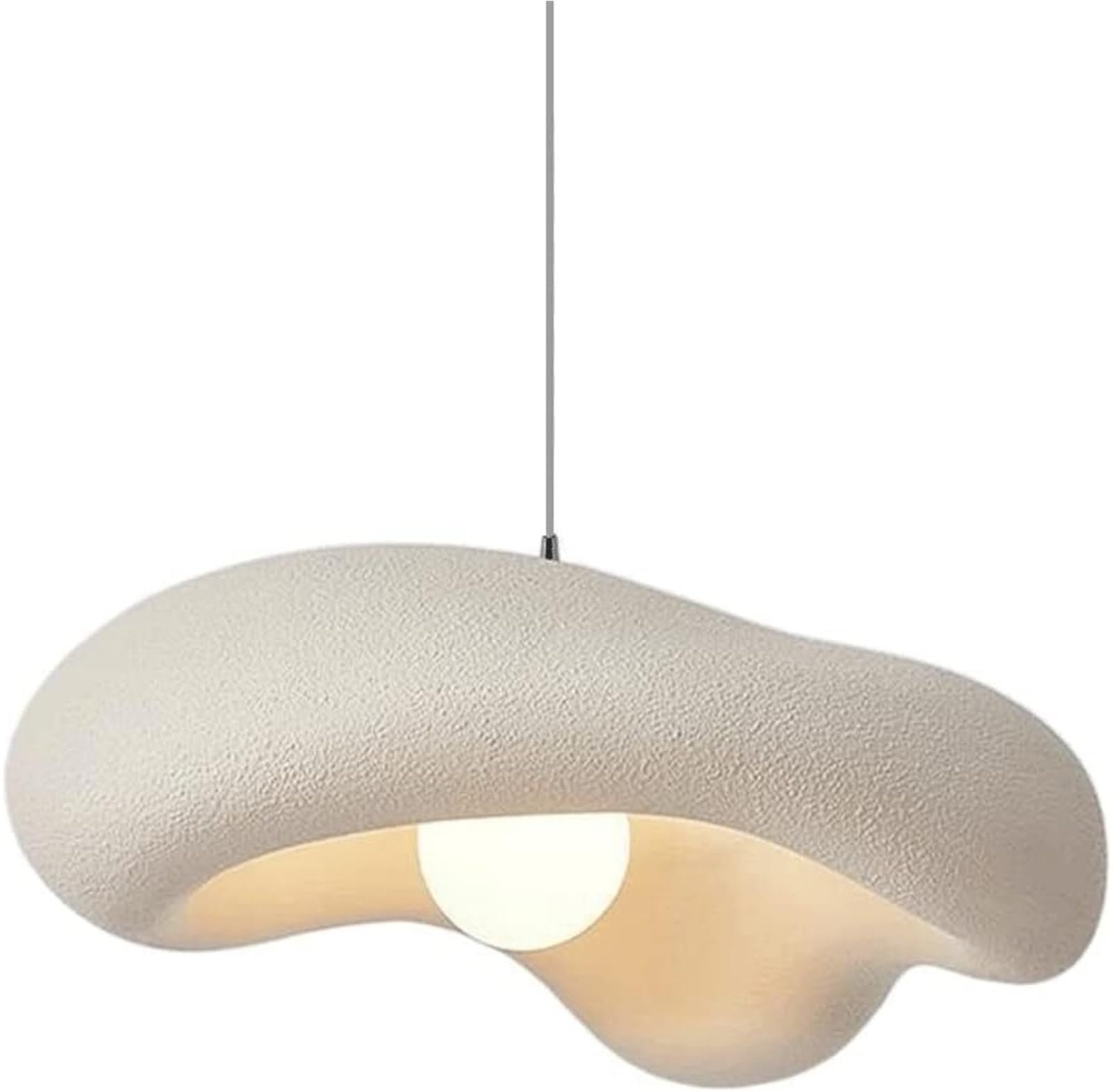 KHUKHU LED Modern Chandelier, Creative Shape Hanging Lampshade, E27 Light Fixture, Retro Style Lamps and Lanterns, 60cm Diameter Chandelier(Beige)