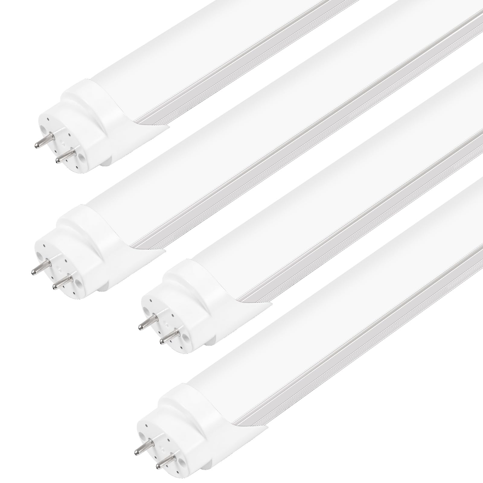 Fluorescent Light Bulbs 48 inch F32T8 Replacemen,T8 LED Bulbs 4 Foot Plug and Play No Need Ballast Bypass,Type A+B,24W 6500K 3200LM Frosted Cover Super Bright(4 Pack)