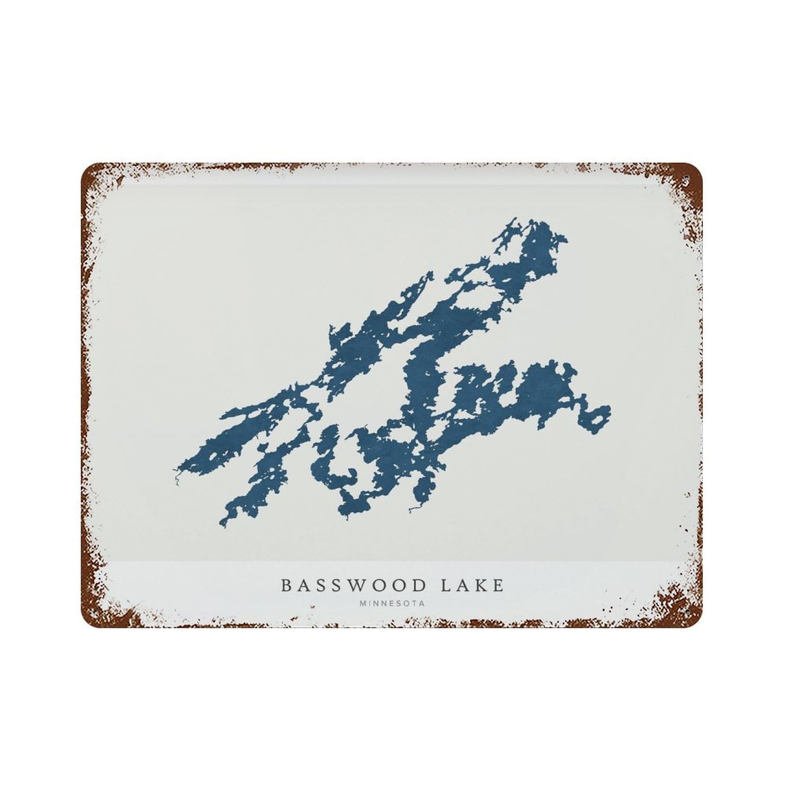 xiaoxiaoshen Basswood Lake Map House Gift Minnesota (2) Wall Decor Art Metal Tin Poster Modern Home Decor Art Home Bar Shop Decorations Vintage Sign 30x40cm