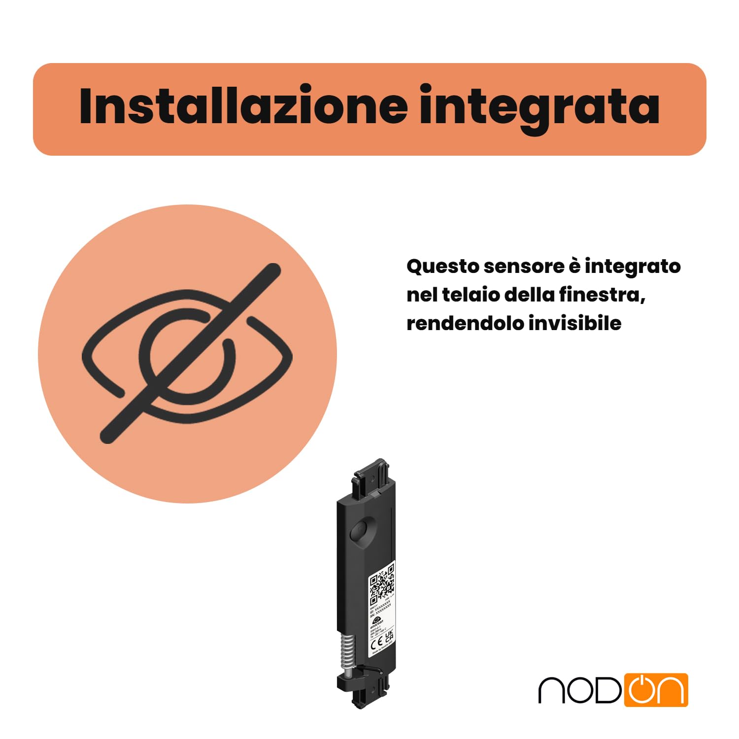 NodOn - EnOcean - Sensore di apertura senza batterie, invisibile, wireless, per finestre in alluminio o PVC, senza manutenzione, IP32, compatibile con Jeedom, eedomus e MyUbiwizz