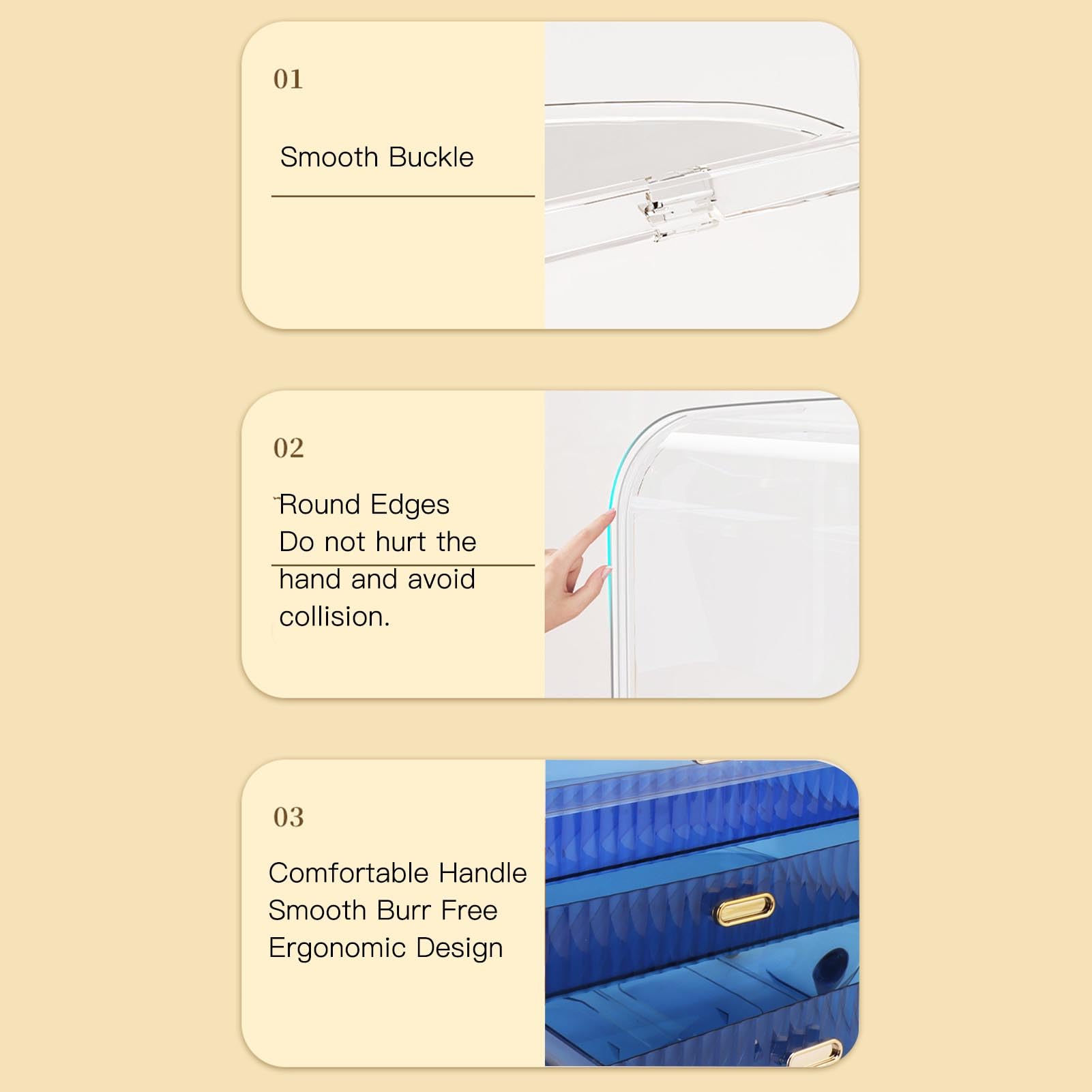 Zerodis Organizzatore per Trucchi, Scatola per Cosmetici in PET con (BLUE)
