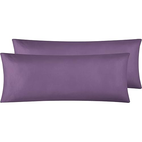 Evolive Ultra Soft Microfiber Body Pillow Cover/Pillowcases 21"x54" with Hidden Zipper Closure Set of 2. (Lavender, Body Pillow Cover 21"x54")
