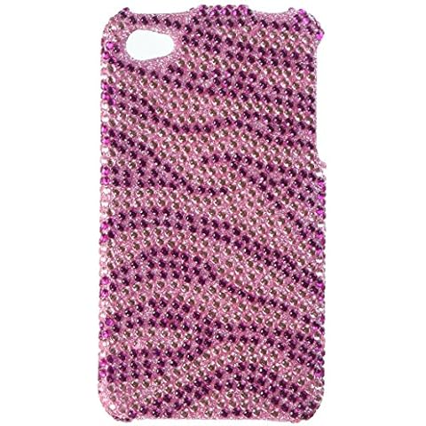 iPhone 4 Bling Crystal Diamond Hot Pink Zebra Design Protector Case Cover