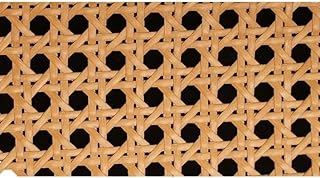 Ratan,Ratan Rollo Mimbre Tejido de Mimbre con Rejilla de Vinilo de Color primario café Amarillo, Rollo de ratán, Material for decoración de Muebles, gabinetes y sillas(Brown,55x55cm)