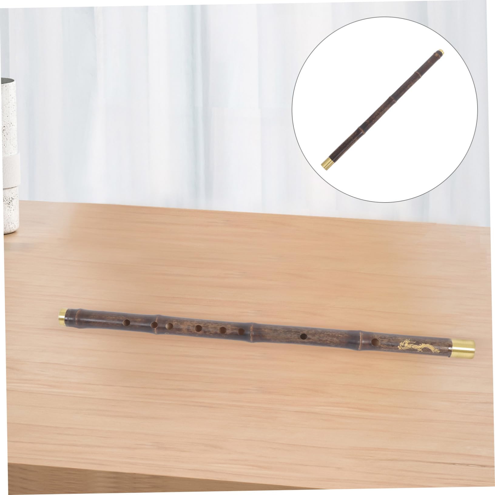 Abaodam Handgefertigte Traditionelle Bambusflöte in C-dur mit Drachen und Phönixmotiv Einfach zu Spielen für Anfänger und Schüler im Musikunterricht