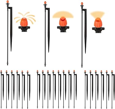 20 Sets Mixed 360/180/90 Degrees Drip Irrigation Sprinklers