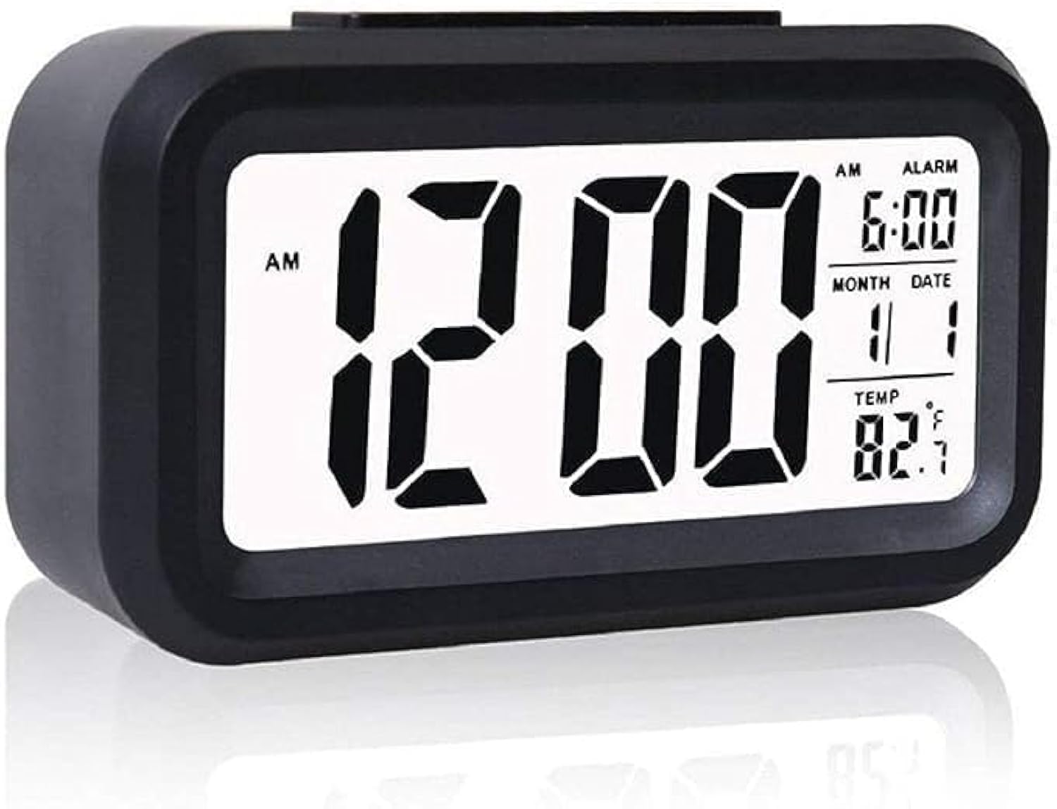 KBR® Digital Alarm Clock Table Clock for Students, Home, Office, Corporate with Automatic Sensor, Date & Temperature (Black Digital) (B0D47MJQ23) Amazon Price History, Amazon Price Tracker