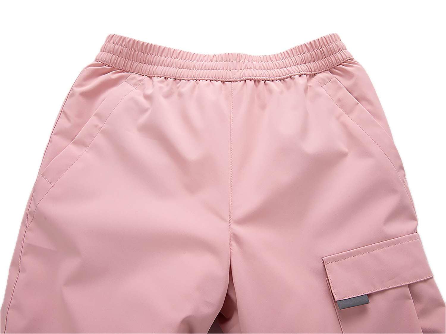Echinodon Pantaloni impermeabili foderati in pile per bambini, per sci, escursionismo, casual, termici, elastici in vita