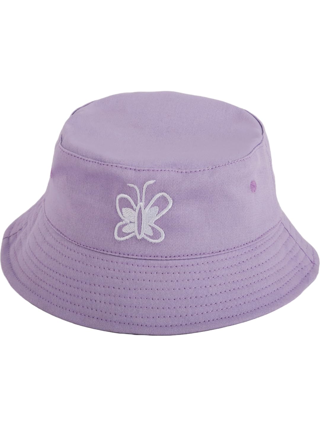 DukieKooky Kids Unisex Purple Color Embroidery Bucket Hat for Boys & Girls Age 6 to 12 Year