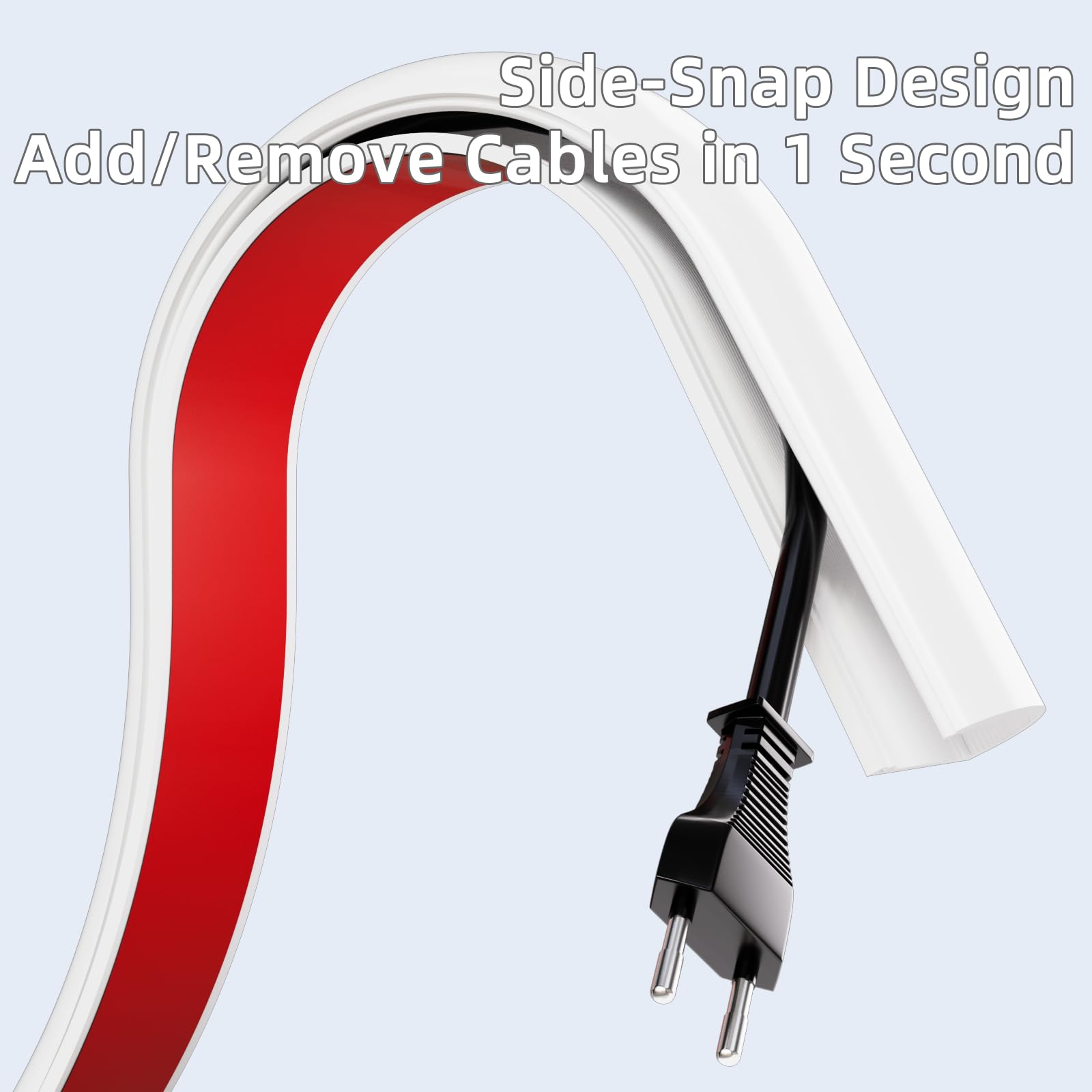 Nasconditore per cavi da 118" per TV a parete,Nasconditore di cavi adesivo per parete,Kit di canaline per nascondicavo fili,Correttore di cavi in silicone flessibile per ufficio domestico,L 1,08 "× H
