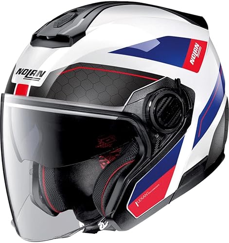 Nolan N40-5 Jet Pivot Casco de moto de cara abierta blancoazul LG