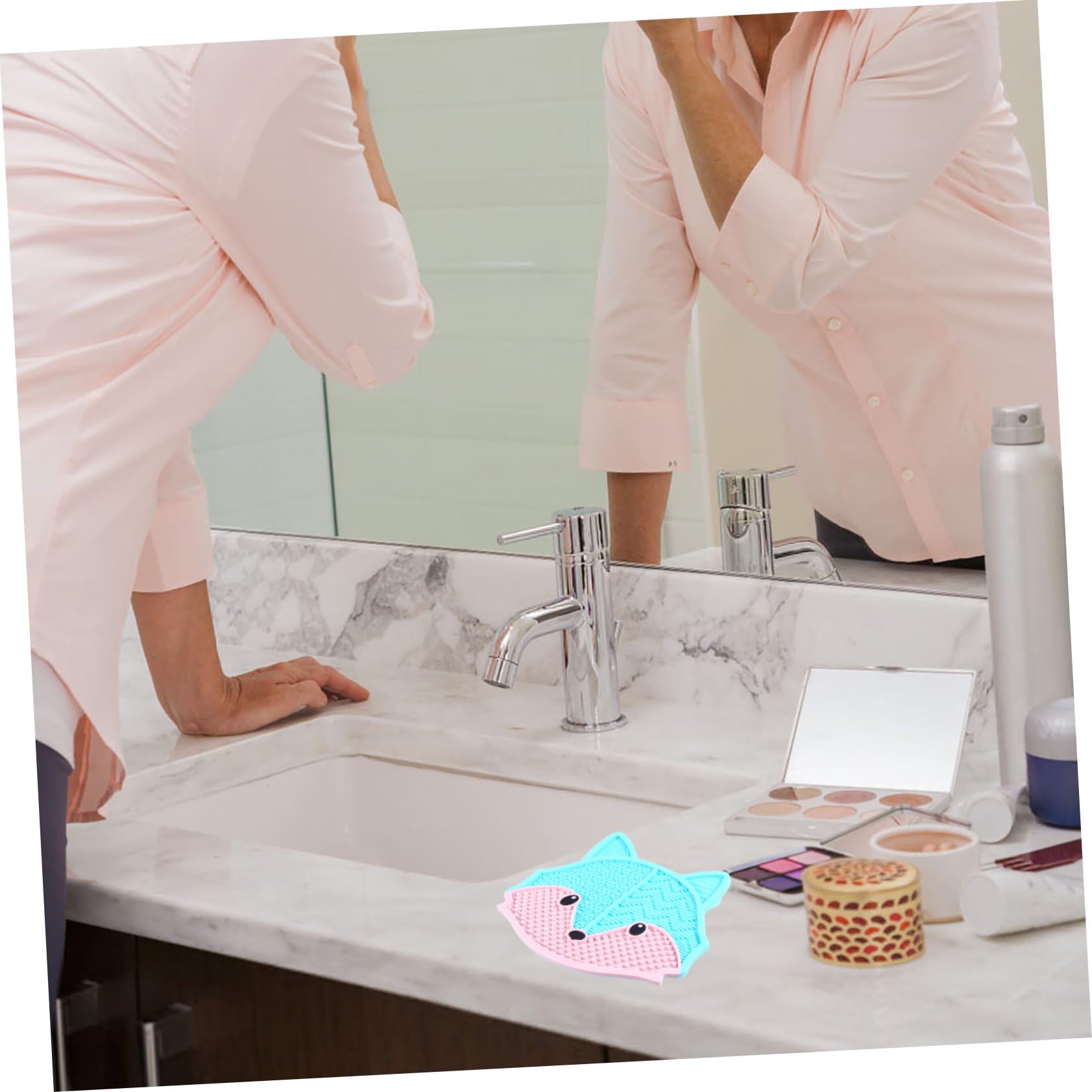 MAGICLULU 3 Pz Trucco Scrub Alla Volpe Kit Del Make up Stendino Per Pennelli Da Trucco Detergente Per Pennelli a Secco Tappetino Per Pennelli Da Trucco Gel Di Silice Cosmetico Rossore