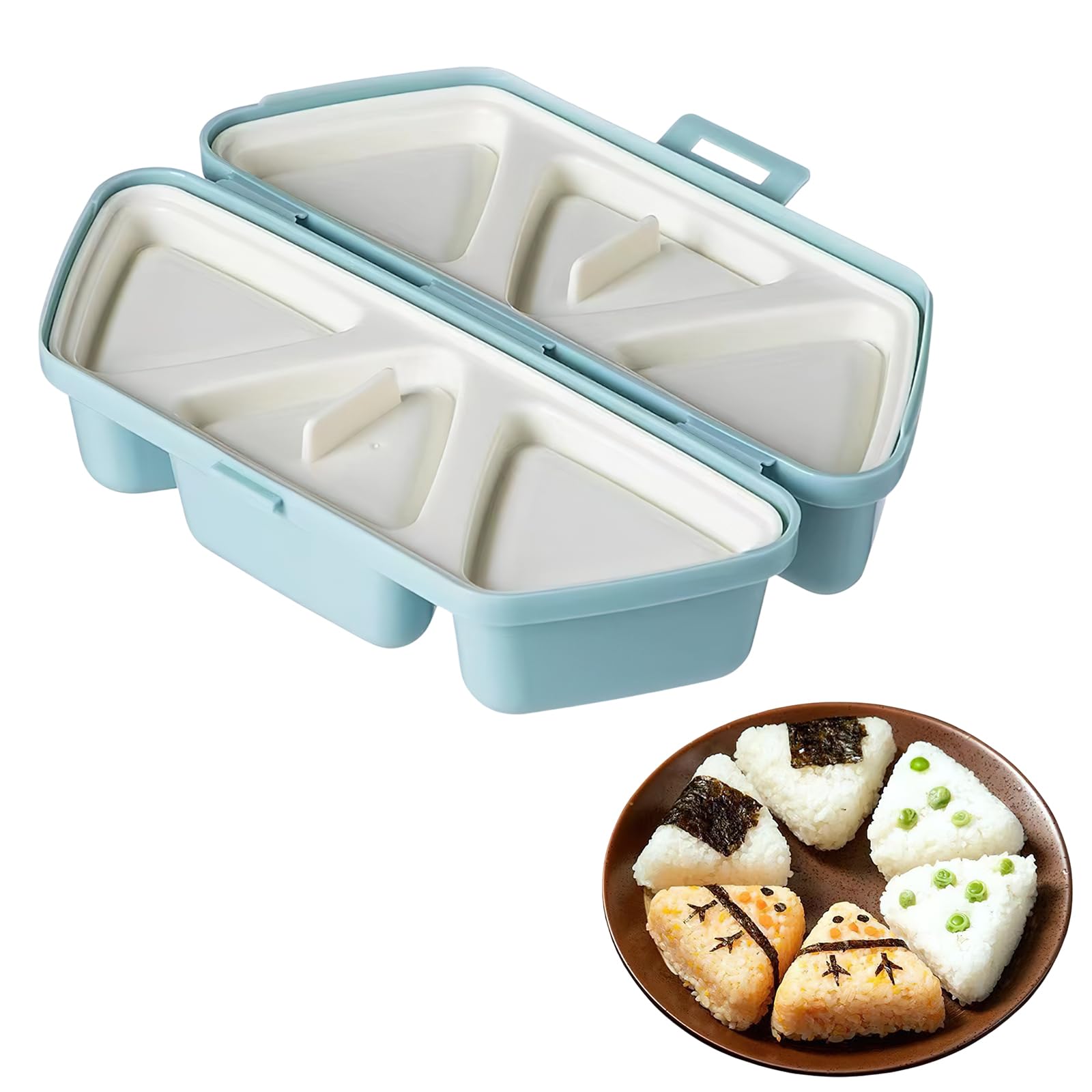 Amazon.com | Triangle Sushi Onigiri Mold Blue 6 in 1 Food Grade