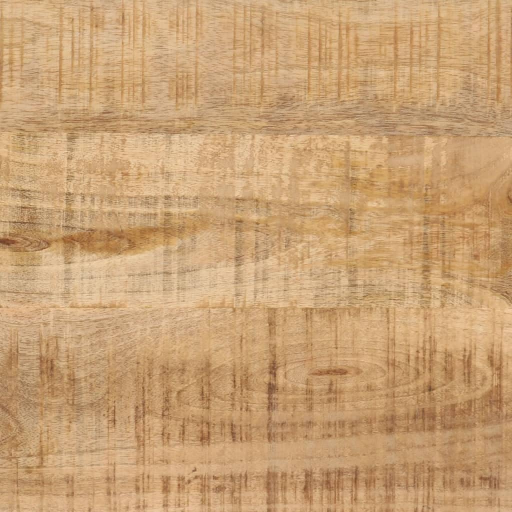 Badschrank 40x27x90 cm Massivholz Mango und Eisen mit Metallgriff für Badezimmer Aufbewahrung Stauraum