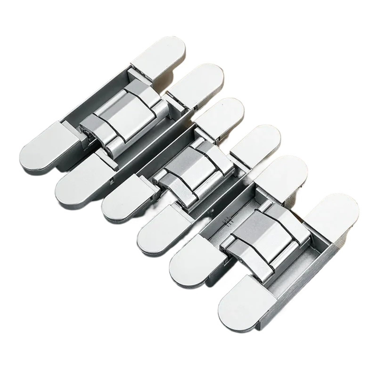 LZIKKGKI 2PCS Invisible Door Hinges, Hidden Door Hinges, Hidden Adjustable Cross Wooden Door Outward Opening Hidden Door Hinges(2PCS 80KG-silver)