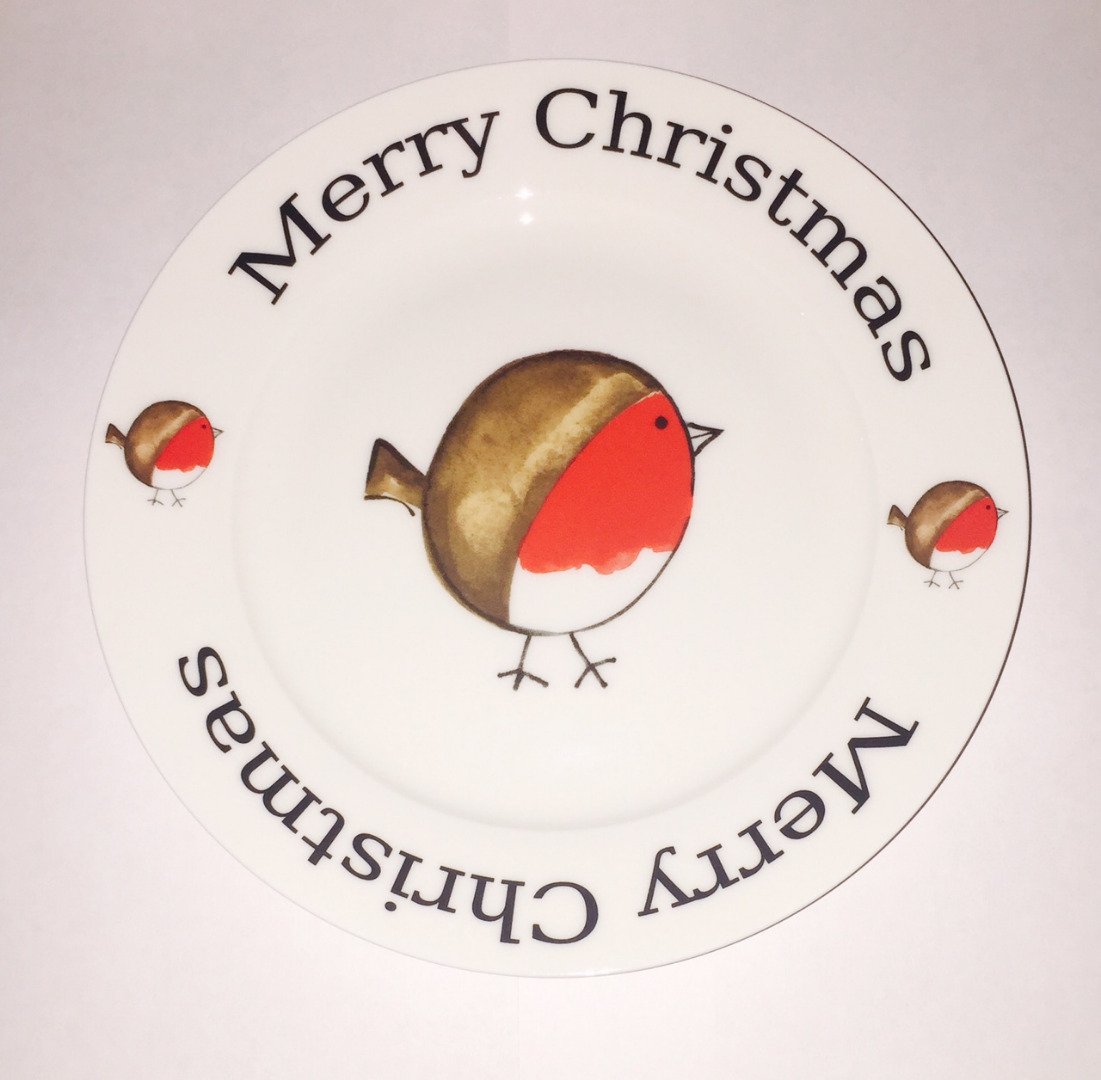 Redwood Fat Robin 20cm Merry Christmas Plate Bone China New