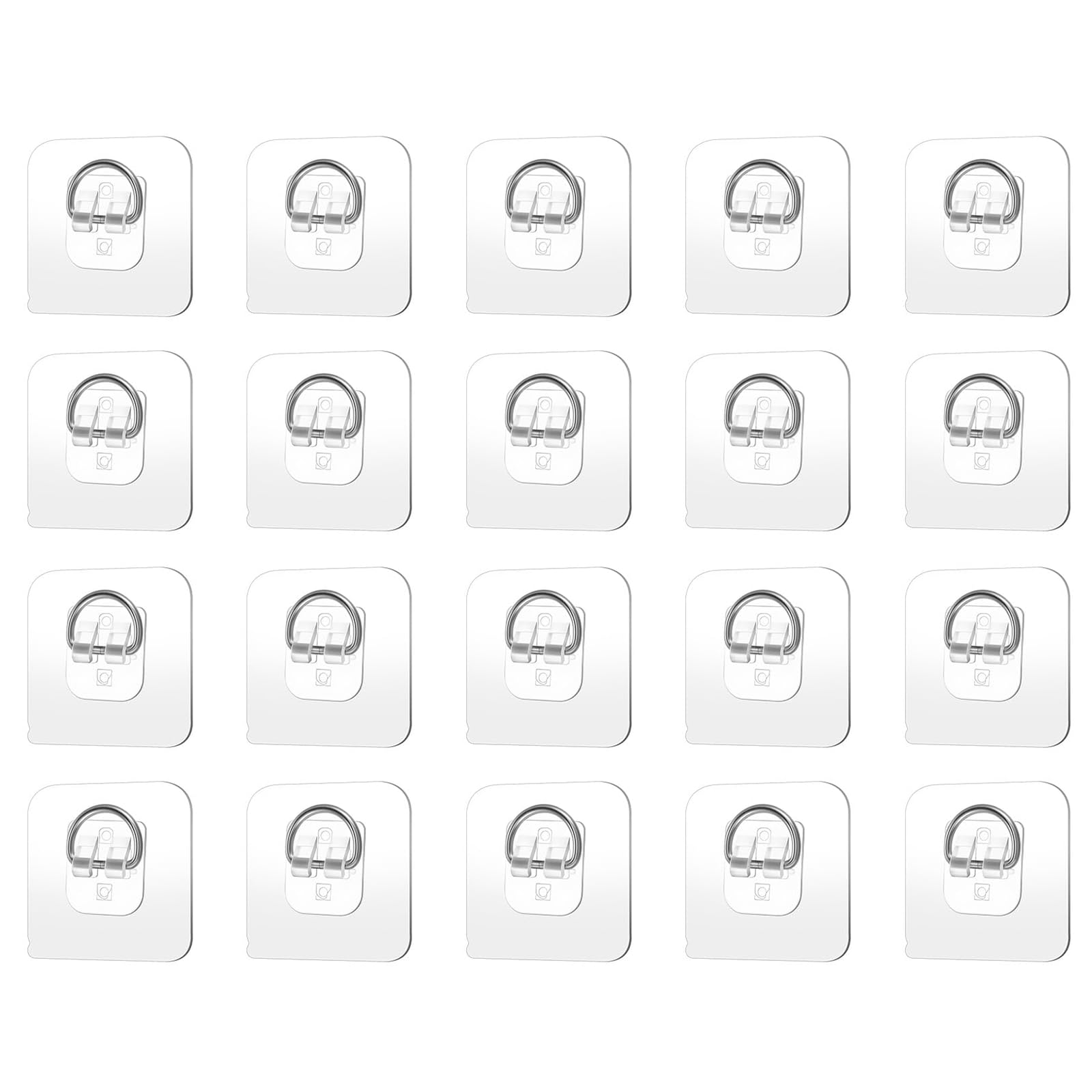 20Pcs Easy Installation Invisible Plate Hangers Strong Adhesive D Hooks for Wall Mounting Pictures Frames Kitchenwares Wall Fasteners for Display