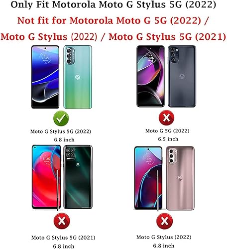 Miniatura 2 de HNHYGETE Funda para Moto G Stylus 5G 2022, con protector de pantalla, a prueba de golpes, grado militar, resistente, con función atril de anillo,