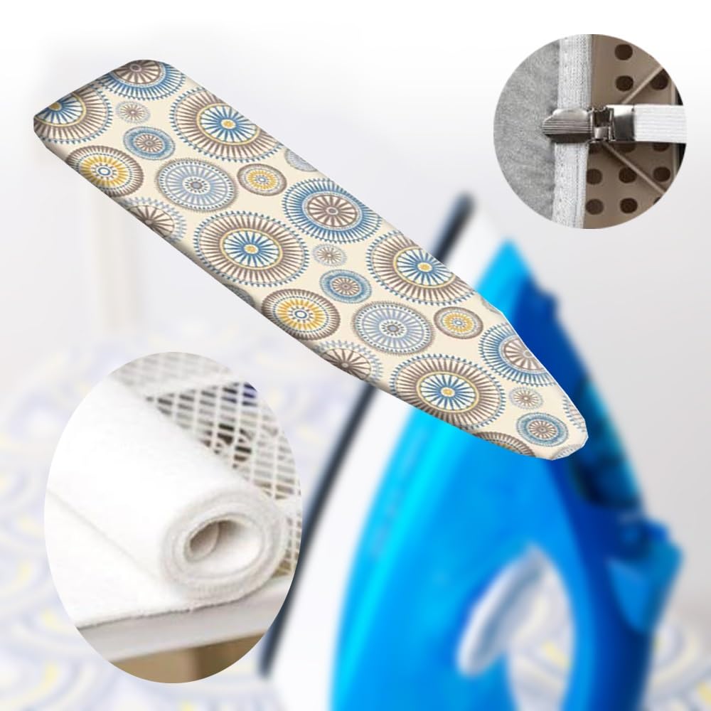 Funda de Repuesto para Tabla de Planchar de algodón, 91,4 x 33 cm, 96,5 x 33 cm, 109,6 x 35,5 cm, 122,9 x 38 cm, 122,9 x 38 cm, Funda para Tabla de Planchar a Vapor, Correa de SuJe