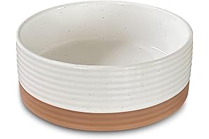 Mora Ceramic Dog Bowl Large - Basic Vanilla Bowl for Dogs and Cats