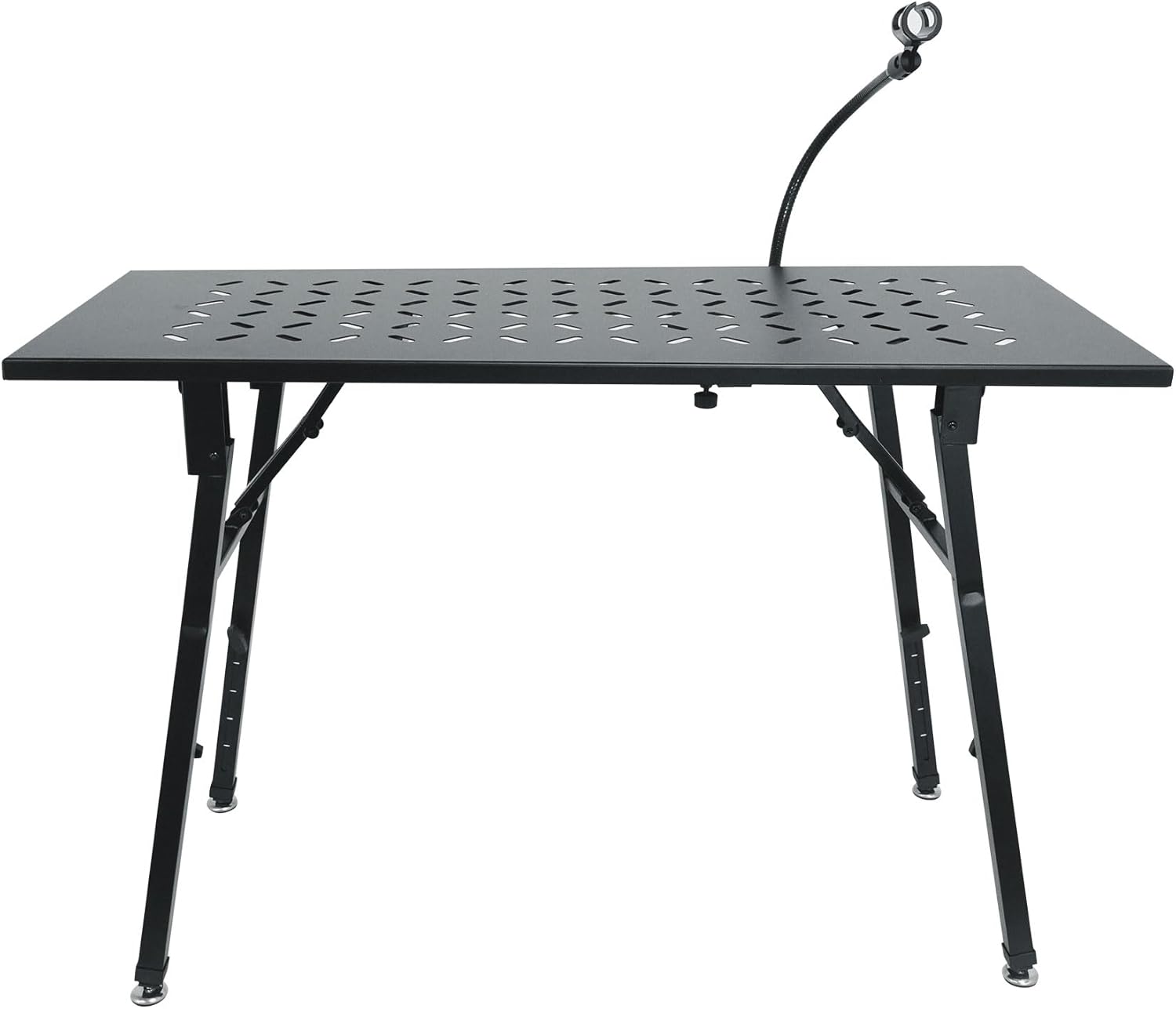 Rockville PKS38 Platform Style Keyboard/Mixer Stand Bundle with Tabletop Attachment & Gooseneck Mic Stand, Adjustable Height/Width, Folds Flat for Easy Transport, 200 lbs Capacity, Fully Assembled