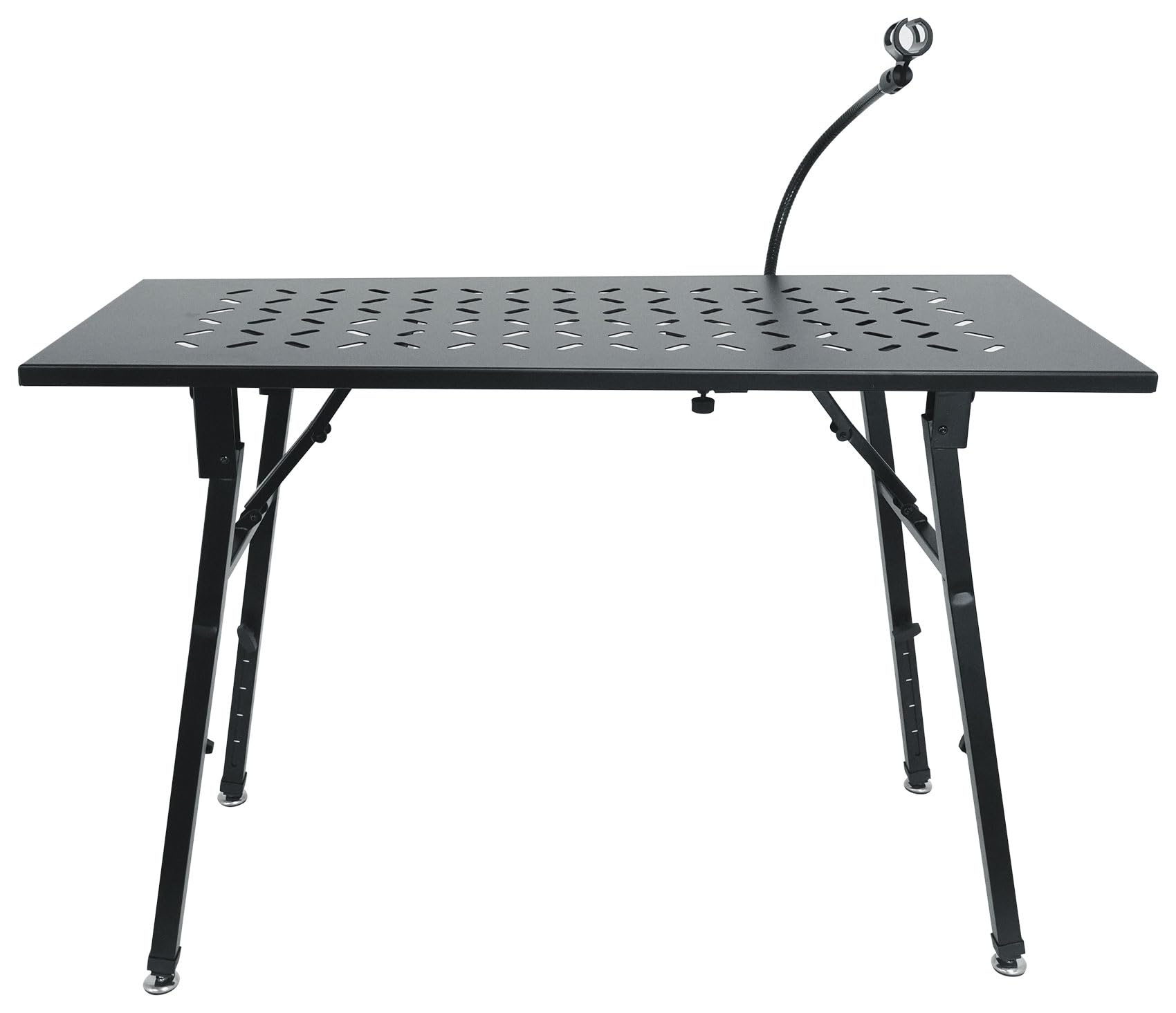 Rockville PKS38 Platform Style Keyboard/Mixer Stand Bundle with Tabletop Attachment & Gooseneck Mic Stand, Adjustable Height/Width, Folds Flat for Easy Transport, 200 lbs Capacity, Fully Assembled