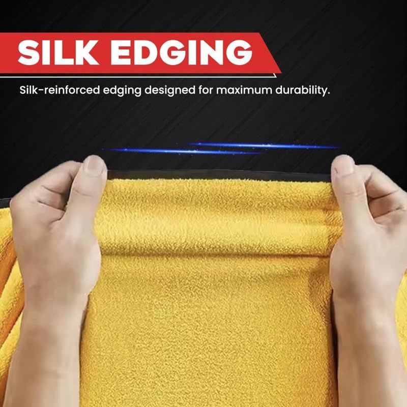 Image of Microfiber Cleaning Towels for Car Detailing and Home Use, Highly Absorbent Lint Free Cloth for Glass, Kitchen Surfaces (Pack of 3)