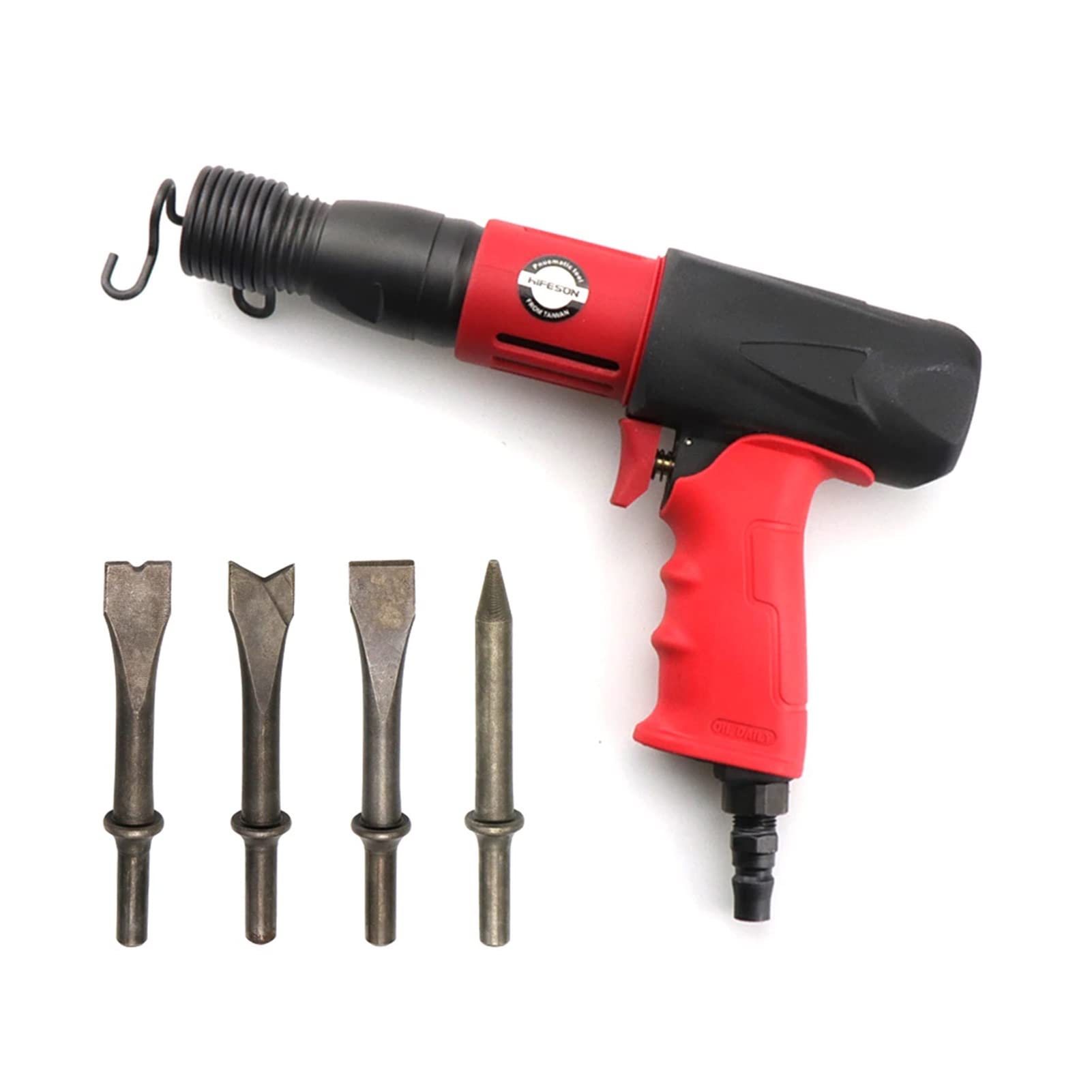 CVFRDD Air Hammer, 190/250 Alloy Spring Air Shovel Multi-specification Set Chiseling Hammering Punching and Trimming Multi-function Tool(AT250)