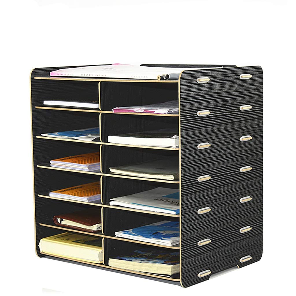 Drewniany organizer biurkowy A4 na dokumenty, biurko, biurko, biurko, biurko, biurko, biurko, biurko, dokumenty, 35 x 25,2 x 36,1 cm (kolor: A)