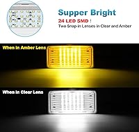 Vista 3 de Partsam Luz LED rectangular para porche con interruptor de encendido/apagado, cubierta de lámpara exterior de RV para autocaravanas, 12V, 5ª ruedas