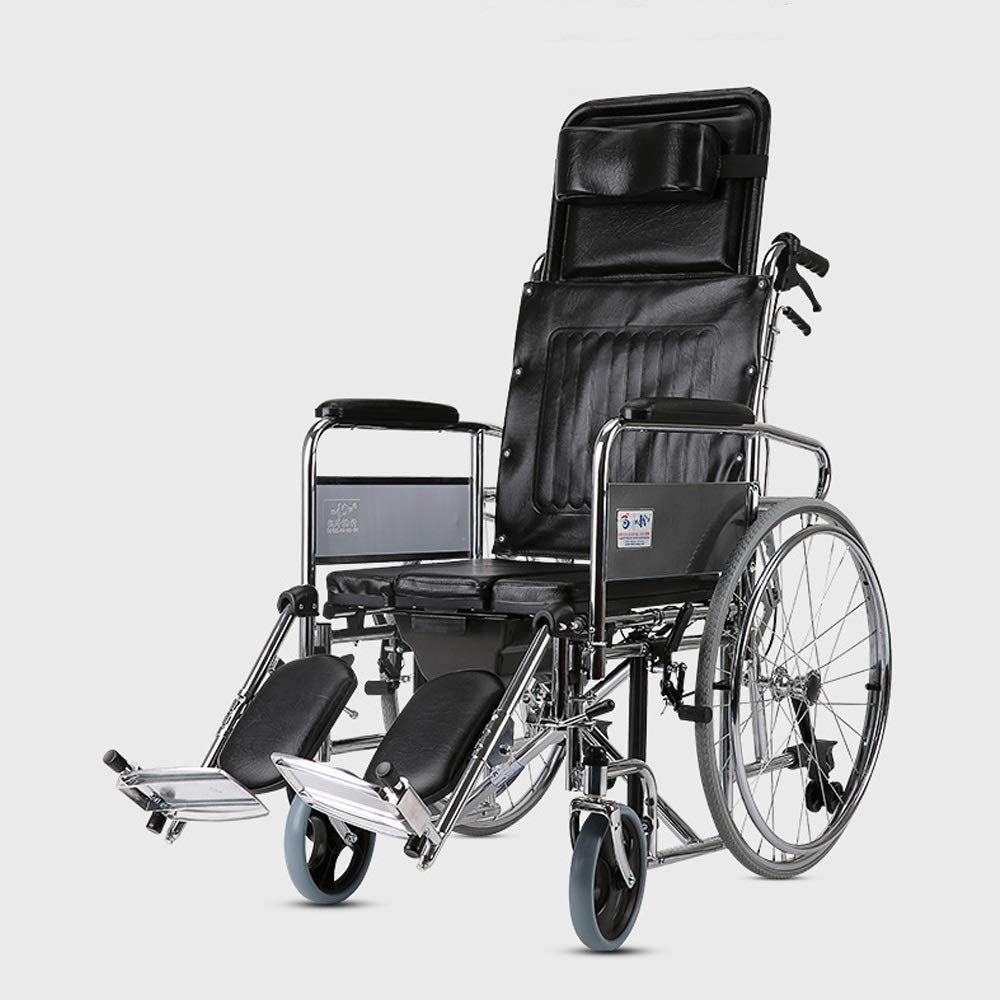 CLoxks Sedia a rotelle,Sedia da Viaggio Che trasporta Gli Anziani Passeggino Elettrico per disabili Full Lay Schienale Alto Trasporto Pieghevole Walker Portatile Ausili per la deambulazione