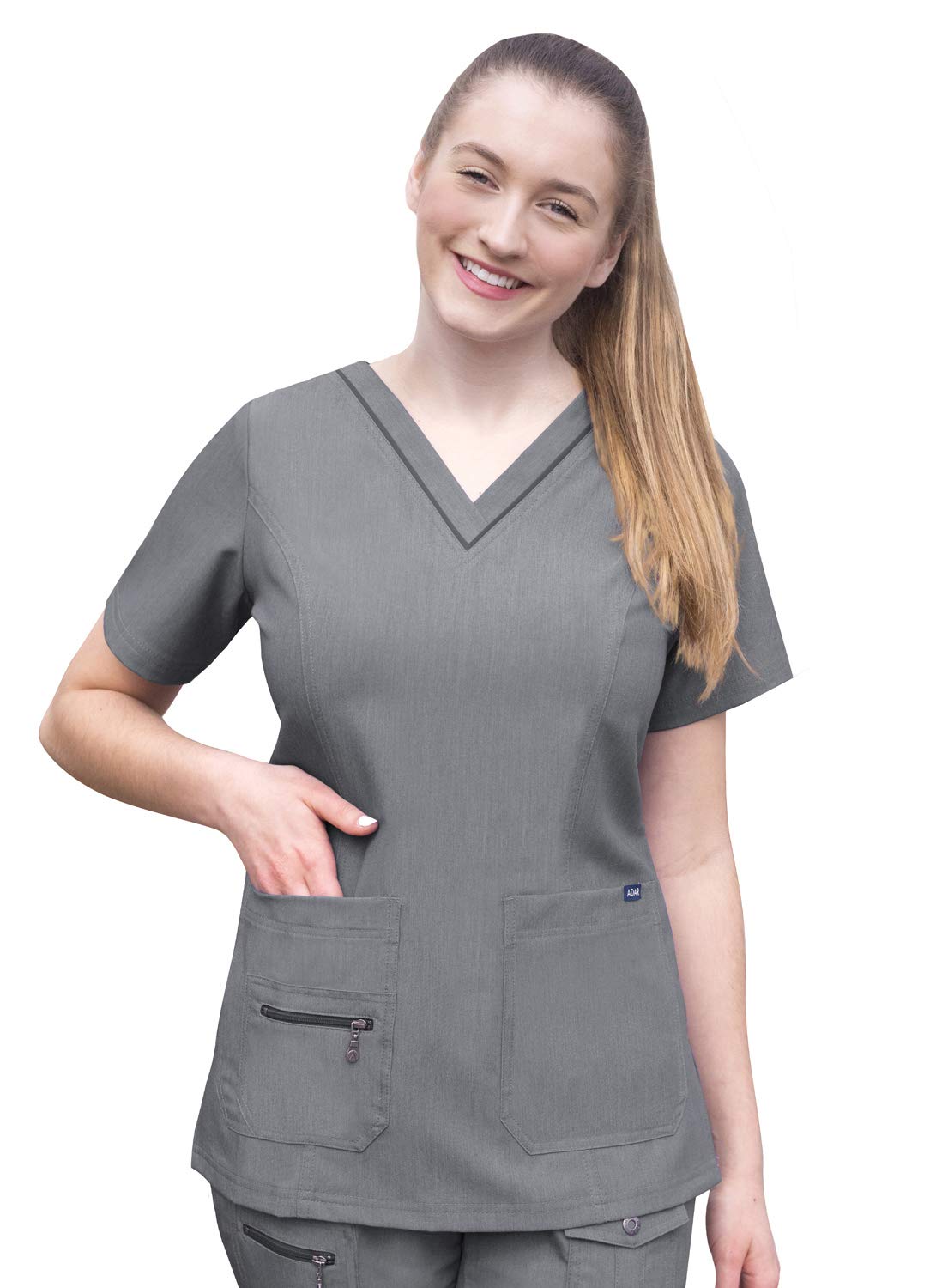 Adar UniformsAdar Pro Heather Scrubs For Women - Elevated V-Neck Scrub Top