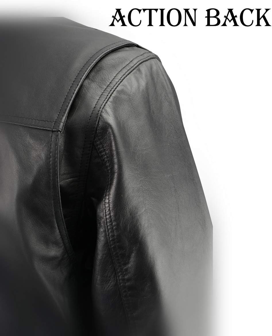 Milwaukee Leather Men's Premium Leather Casual Lightweight Biker Style Shirt