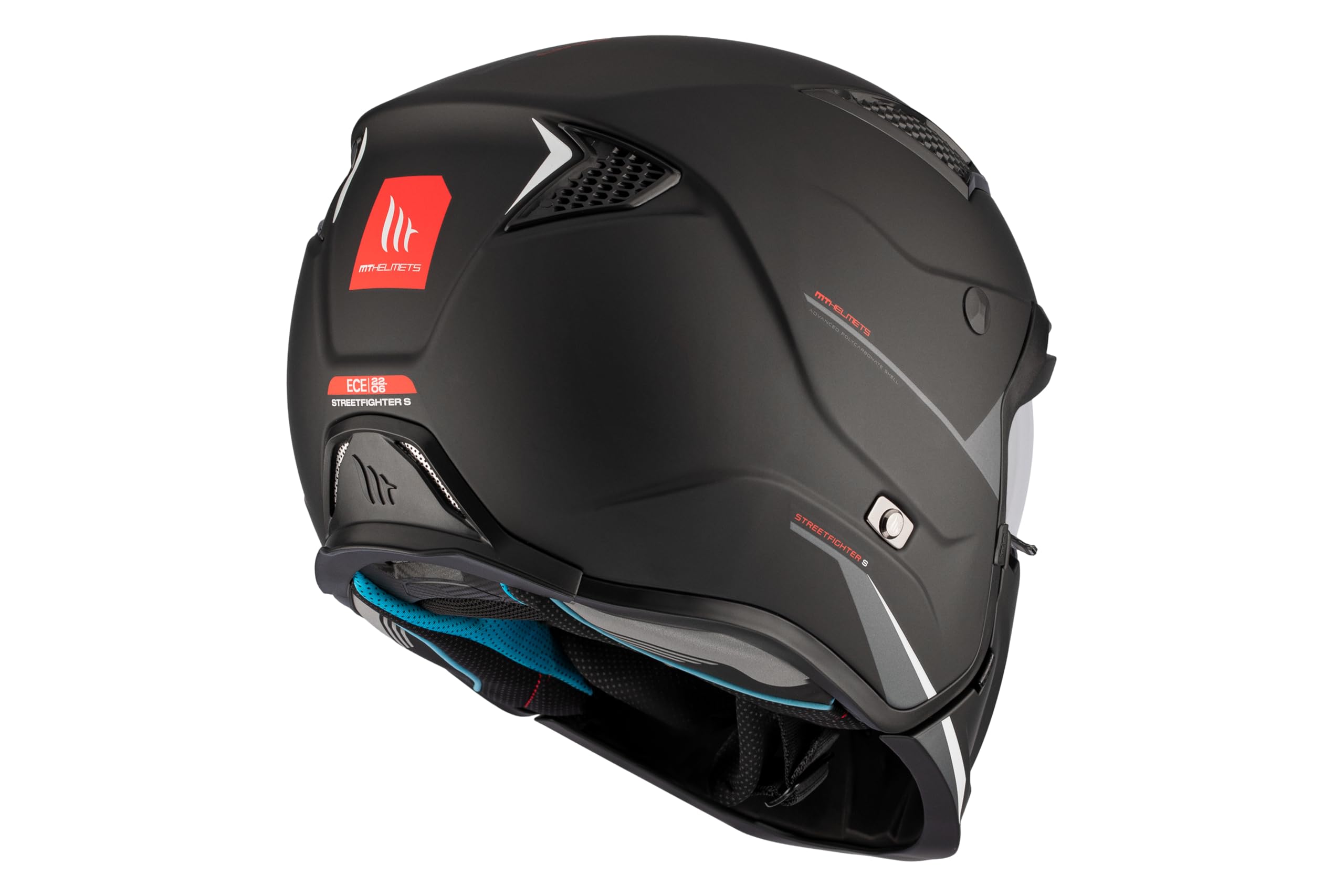 MT Helmets Streetfighter SV S – Casco Moto Integral Abierto con Visor Solar Retráctil, Estilo Streetfighter, Interior Lavable y Calota HIRP | Homologado ECE 22.06 & DOT