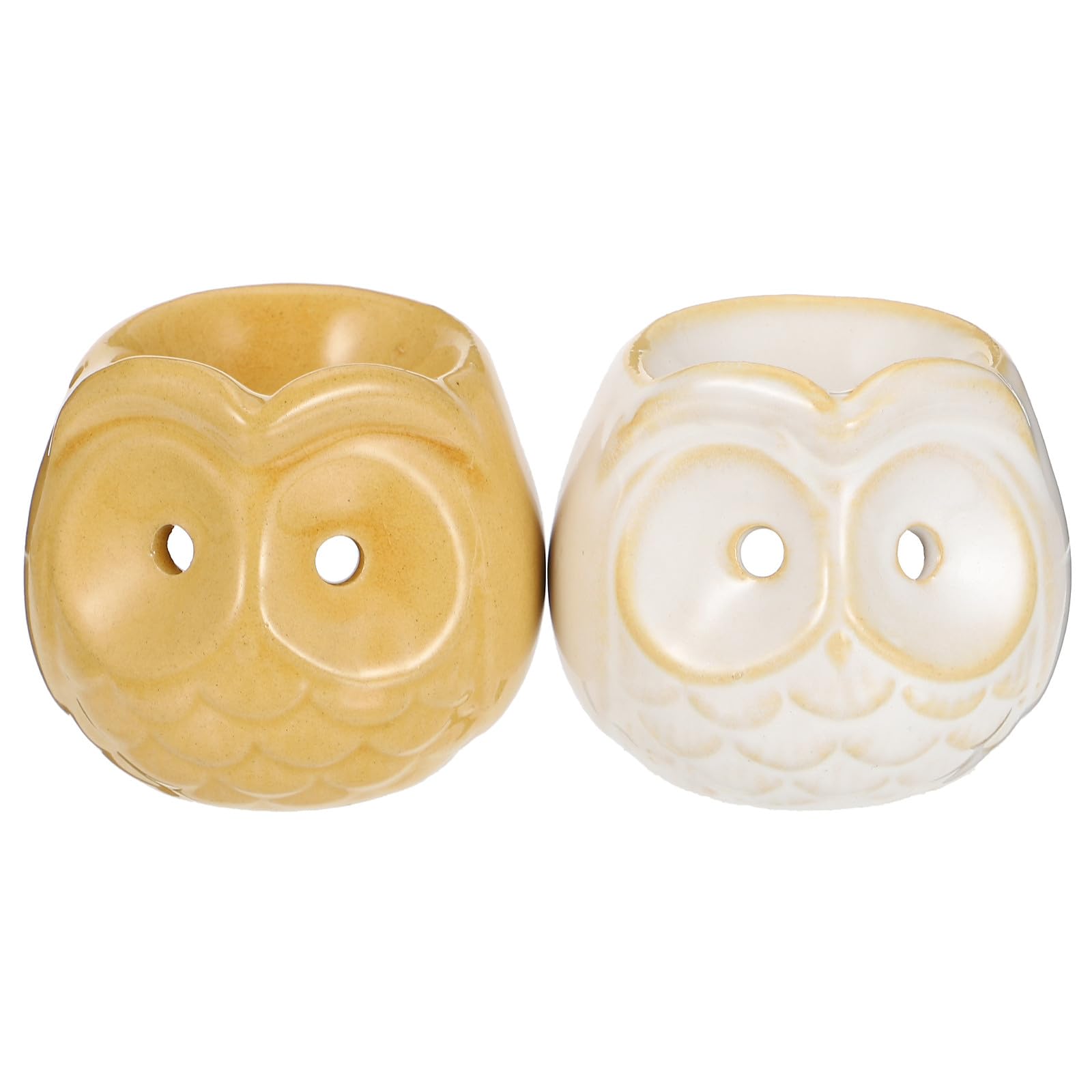 Brûleur d'arômes en céramique hibou x2 pour diffusion d'huiles essentielles