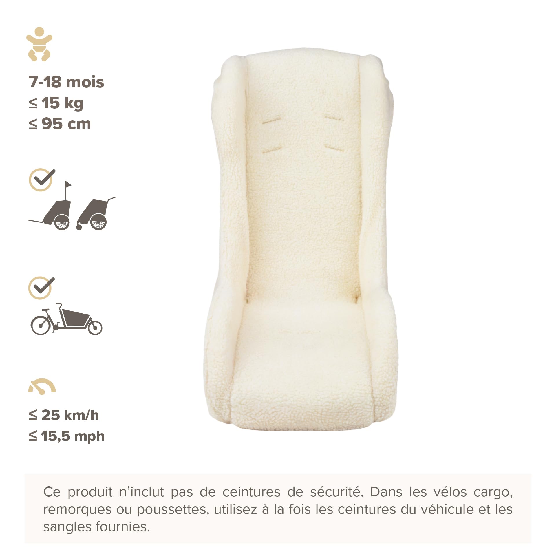POLISPORT 8015000020 – Mini Pelican Tout Temps Réducteur de Siège Bébé avec Harnais 3 Points pour Remorque, Poussette et Vélo Cargo – Respirant, Sûr et Compatible de 7 à 18 Mois, Noir