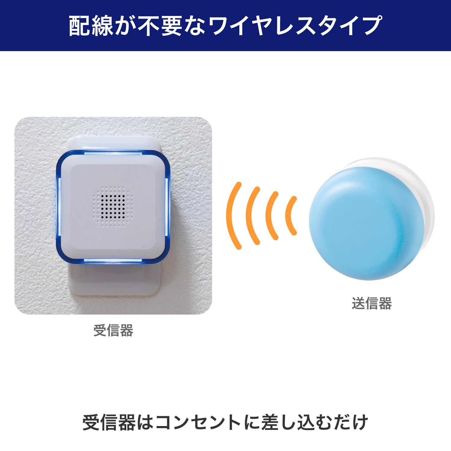 Amazon.co.jp: エルパ(ELPA) ワイヤレスチャイム 電池不要 呼び出し