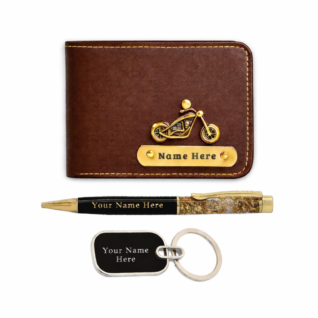 Personalized Men’s Gift Set – Leather Wallet, Custom Engraved Pen & Keychain – Unique Gift for Men, Birthday, Anniversary, Father’s Day Gift Set (Brown)-image-22