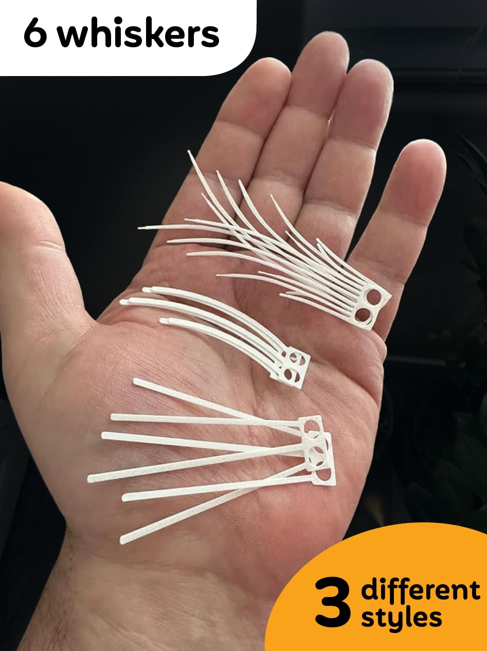 Whiskers for Lego 21349 Ideas Tuxedo o Lego 21376 Ideas Orange Cats Snap-in Accessorio - Compatibile con i modelli 21349 o 21376 (solo baffi, non il kit di mattoni) (Classic Edition)