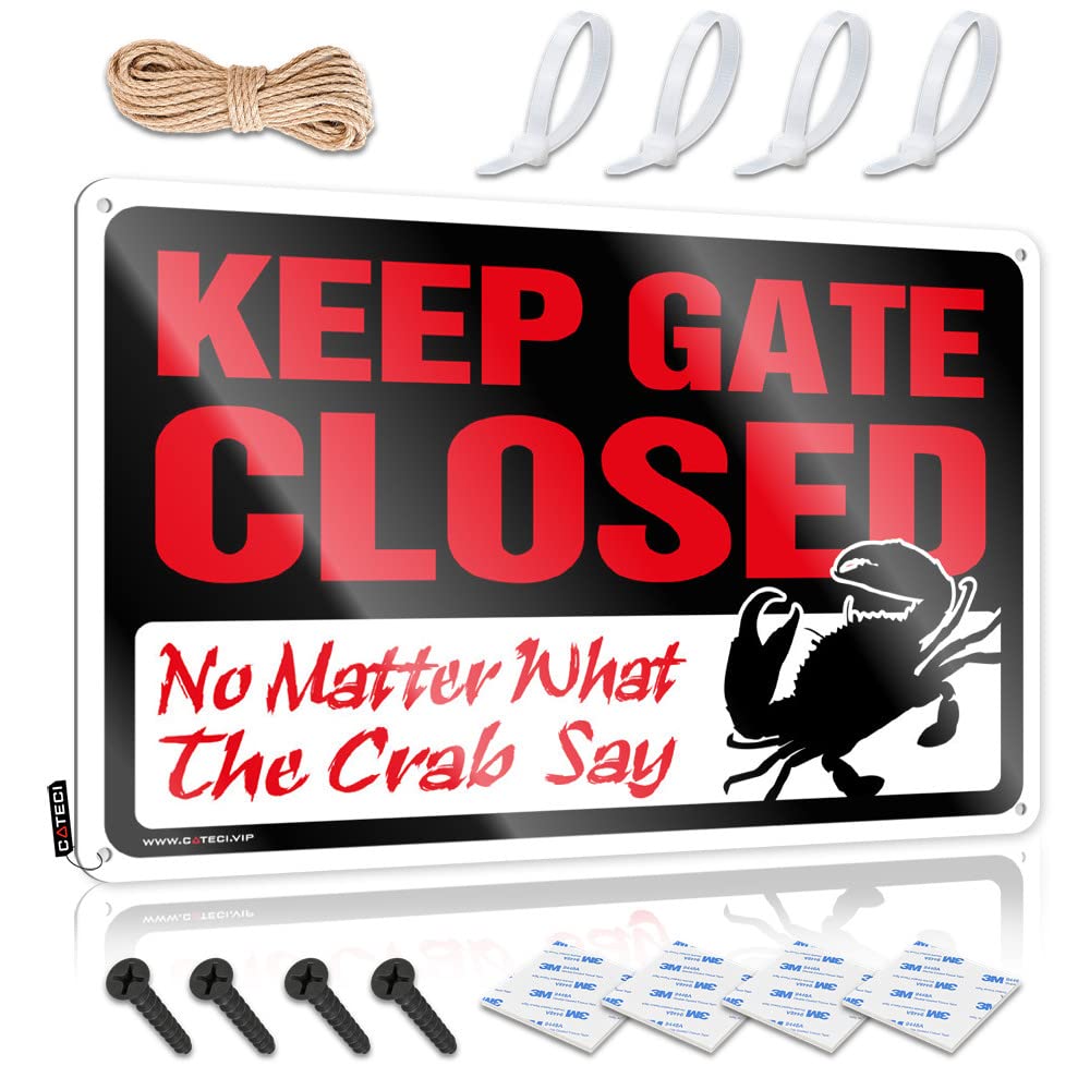 Keep Gate Closed No Matter What The Crab Say Tall Retro Wall Art | Hanging Vintage Style Graduation Billiards Decoration Easy Hang(30X40CM)