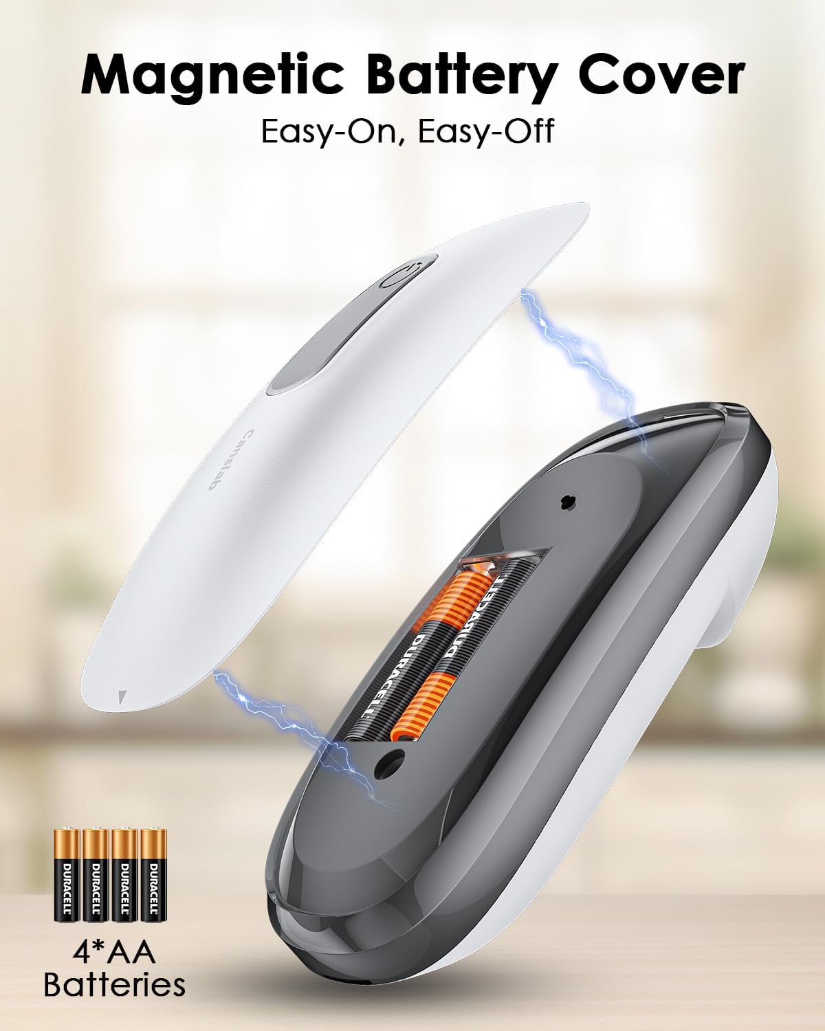 Canslab CORE Electric Can Opener_Single Touch Automatic Can Opener for Seniors with Arthritis, Auto Shut-off, Cordless Battery Powered, Side Cut, Smooth Edge, Handsfree, for Small or Large Cans, White