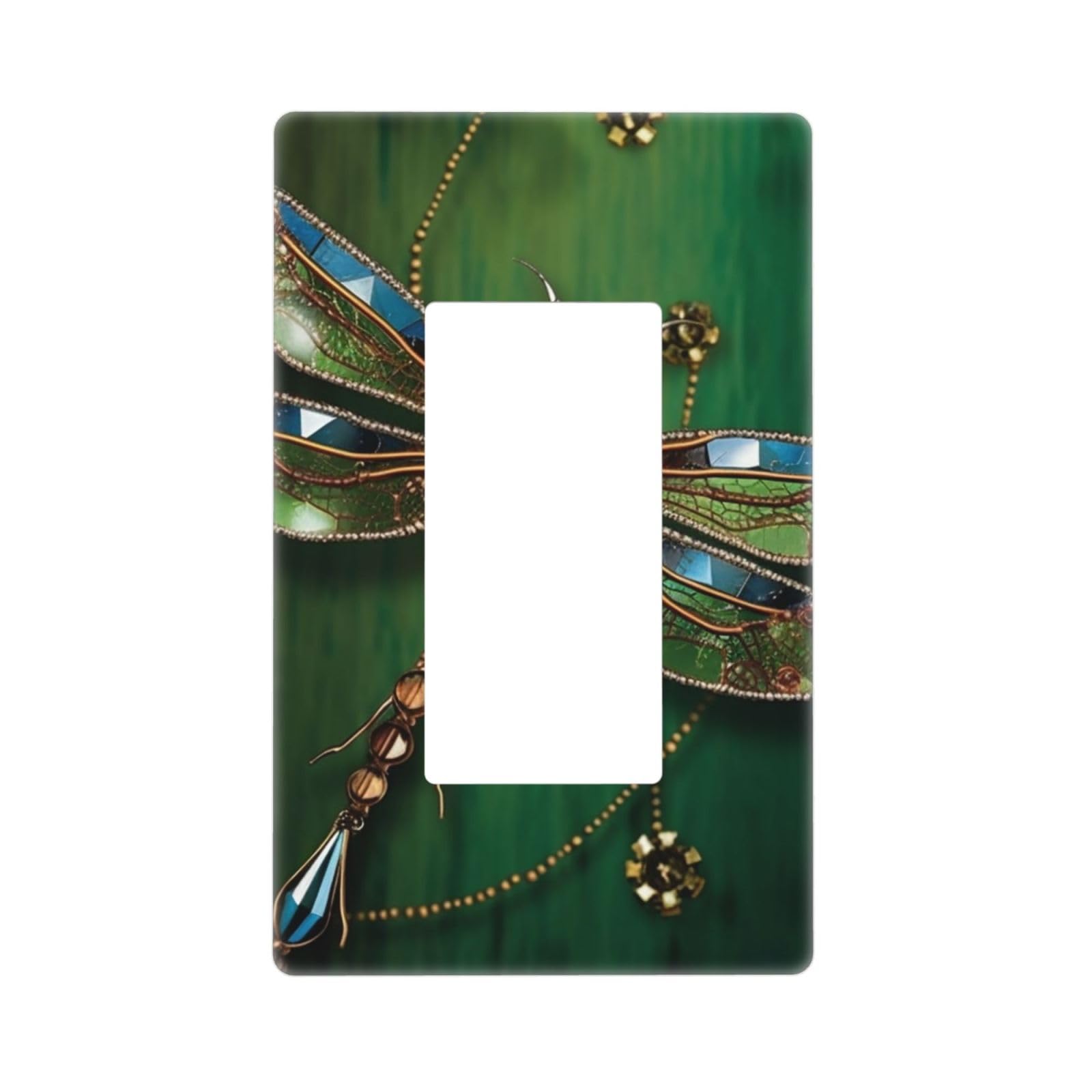 Decorator Wall Plate 1 Gang Light Switch Covers Decorator Receptacle Outlet Covers Jewel dragonfly Wall Plates for Electrical Outlets Plug Cover Single Rocker Switch Plates