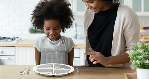 Miniatura 3 de Plato de porciones para niños - 4 secciones divididas - Control de porciones - Pérdida de peso - Comedores quisquillosos -MyPlate