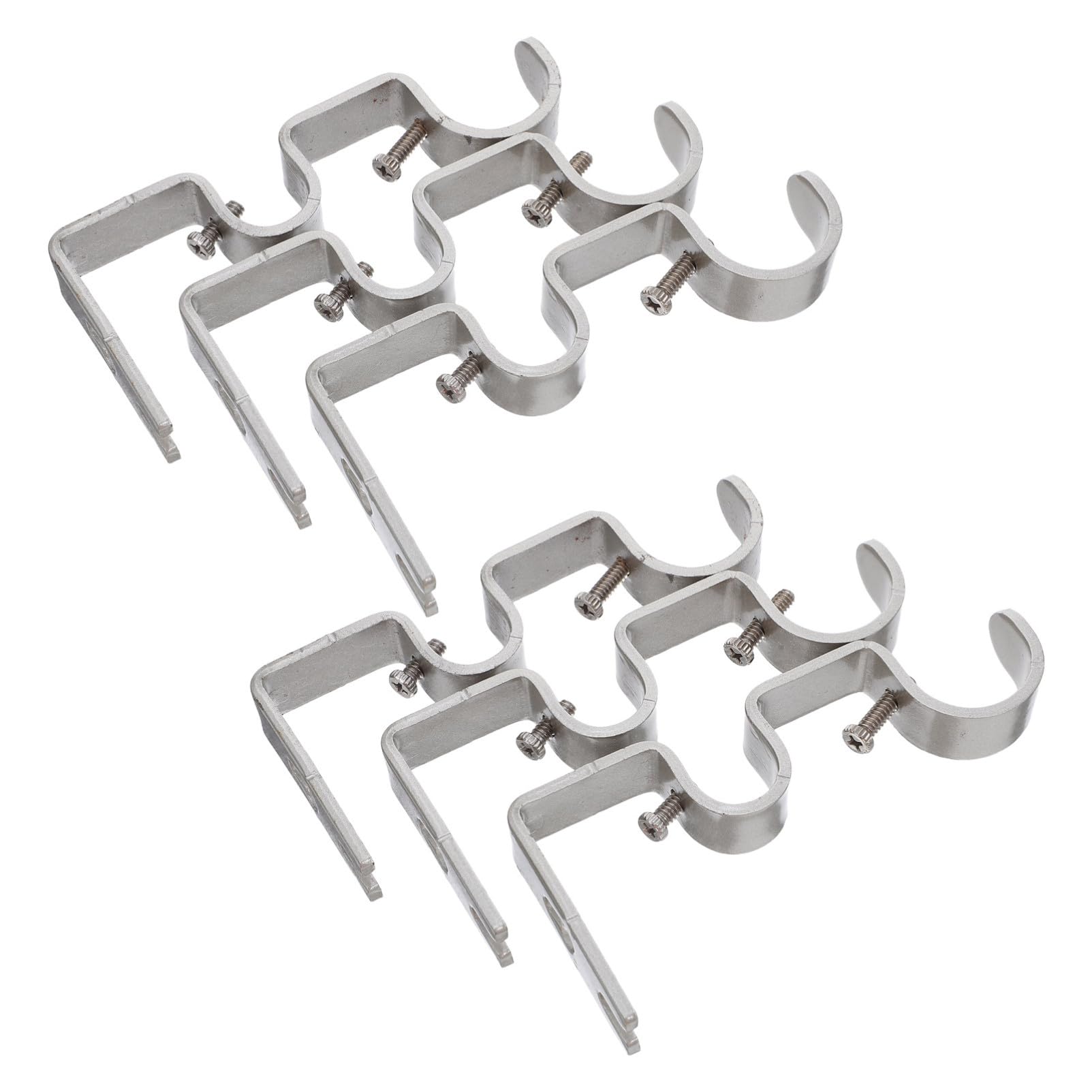 TOYANDONA Supports de Tringle à Rideaux en Fer Argentés, Lot de 6 Pièces