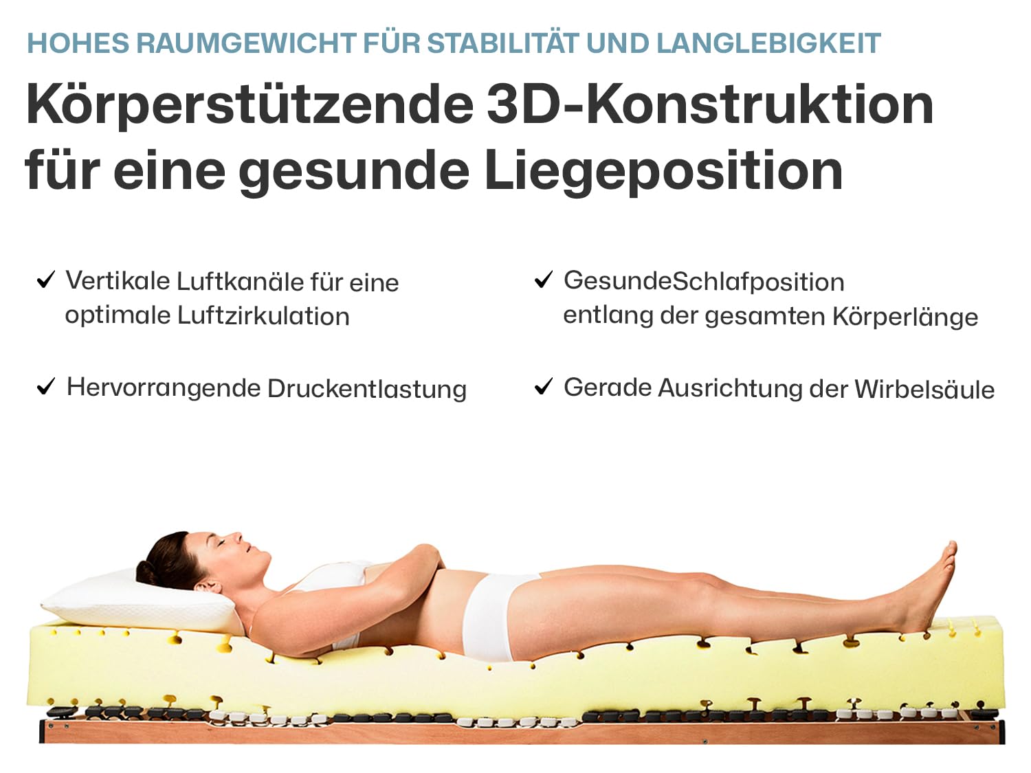 Ravensberger Matratzen Komfort-SAN® Härtegrad H2 (RG 50) 90 x 200 cm mit Baumwollbezug