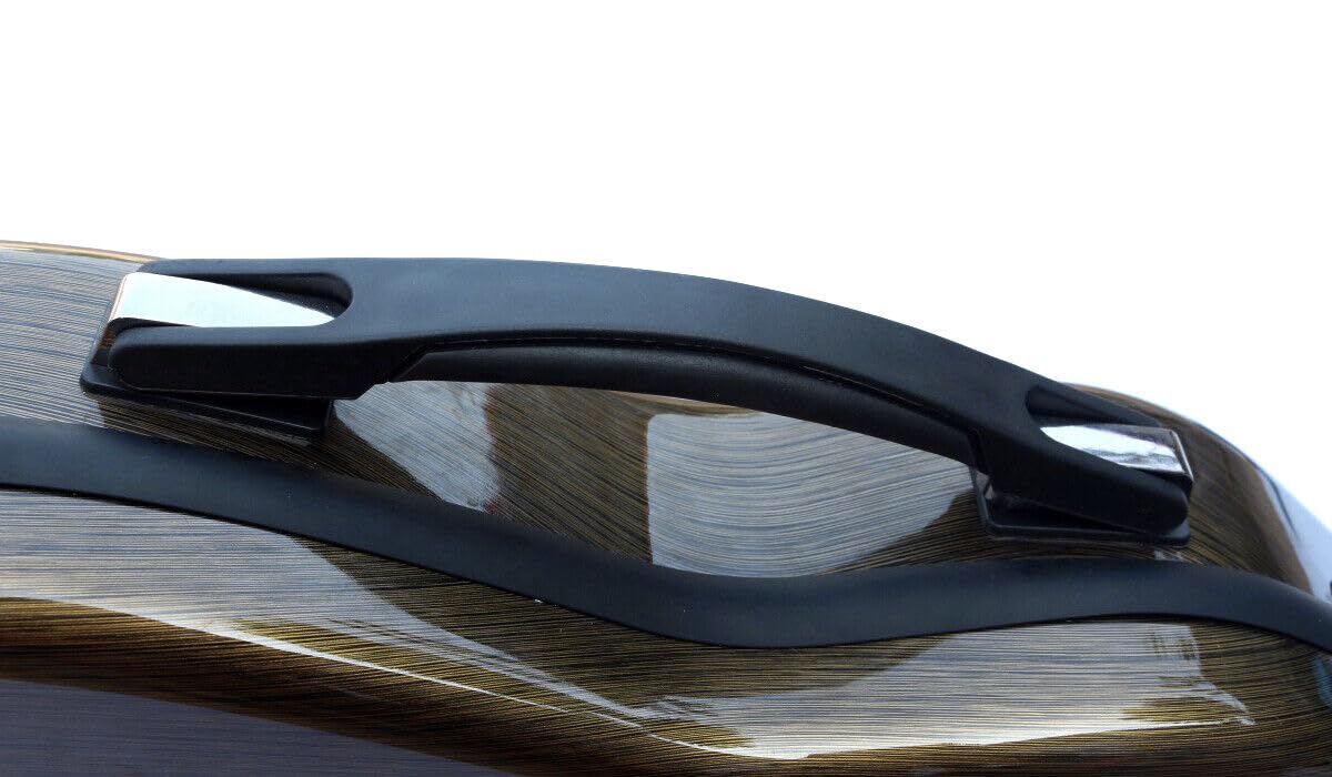 Estuche para violín 4/4 de tamaño completo compuesto de fibra de carbono Estuche duro Mango fuerte Correas traseras Acolchado suave (marrón), CASE-25