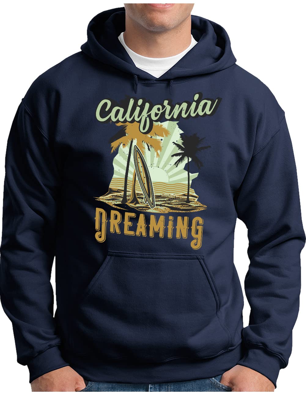 Sweat à capuche vintage surf pull marine homme 3XL OM3 - 5