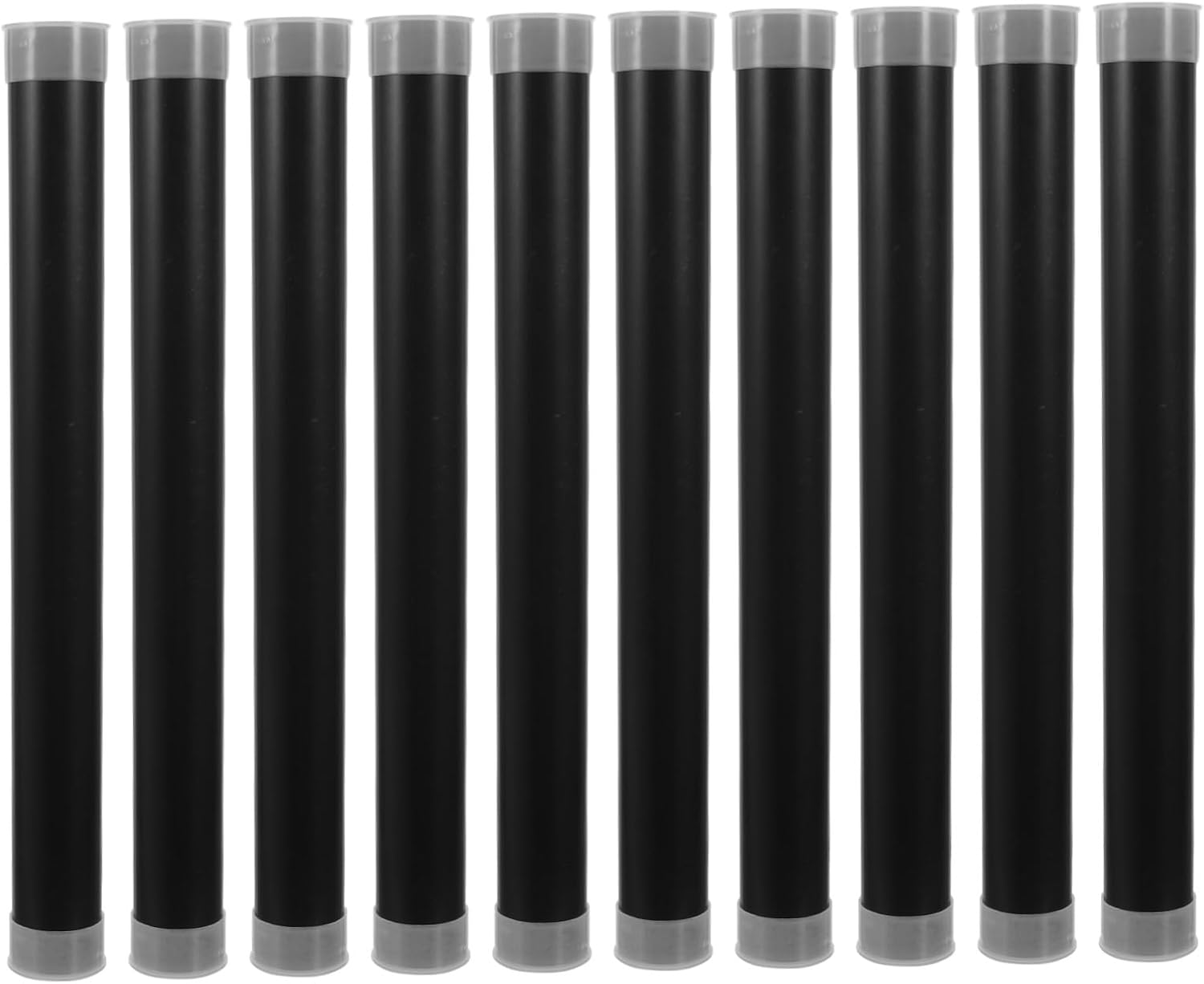 Black Plastic Mailing Tubes with Caps 10pcs for Art Prints