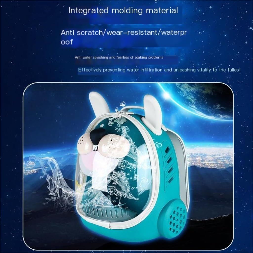 Kitten Carrier Pet Bag Portable Space Cat Bag Outing Bag Transparent Portable Space Capsule Bubble Rabbit Backpack Travel Bag Cat Bag(Blue)