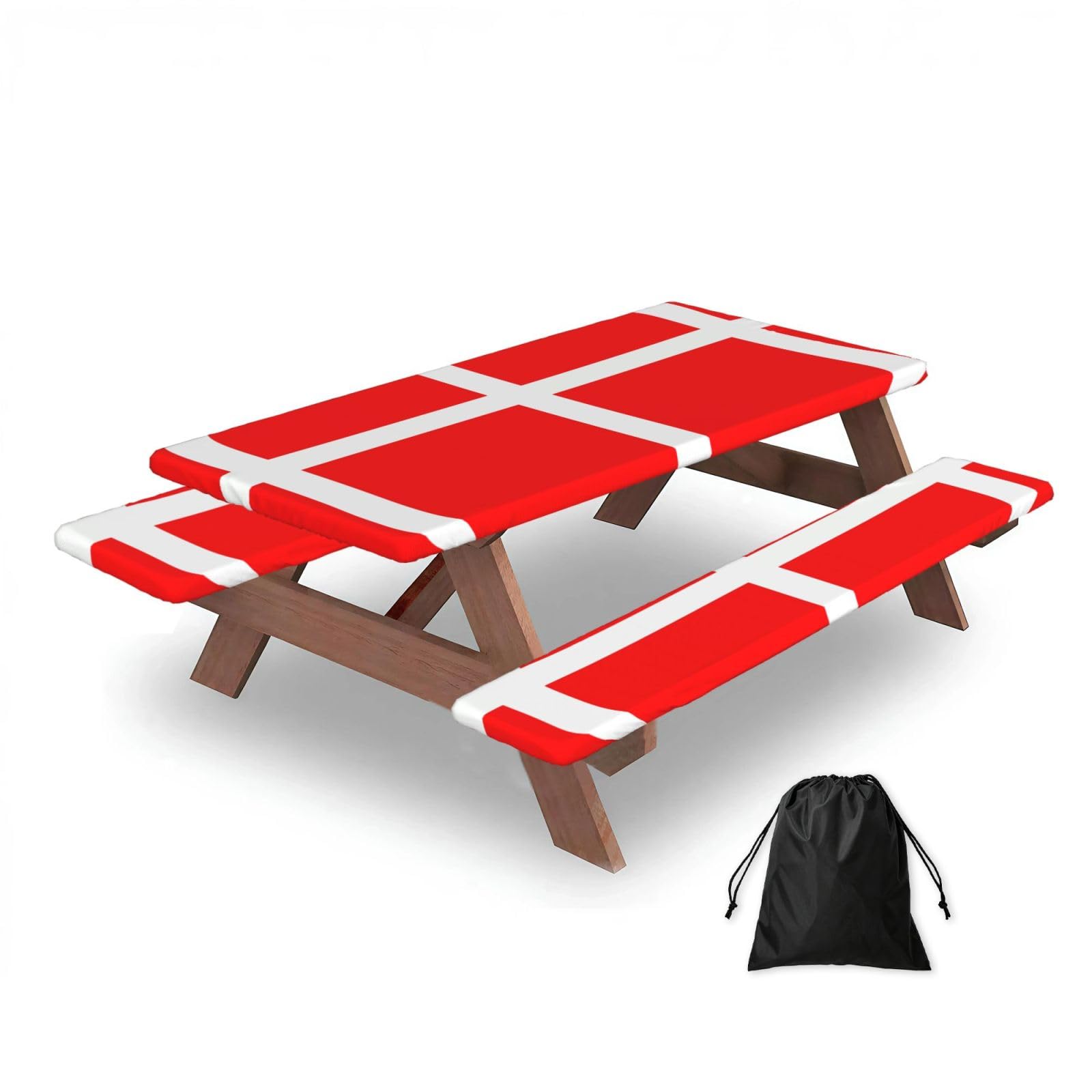 Denmark Danish Flag Rectangular water-repellent picnic tablecloths, outdoor camping, picnic, BBQ